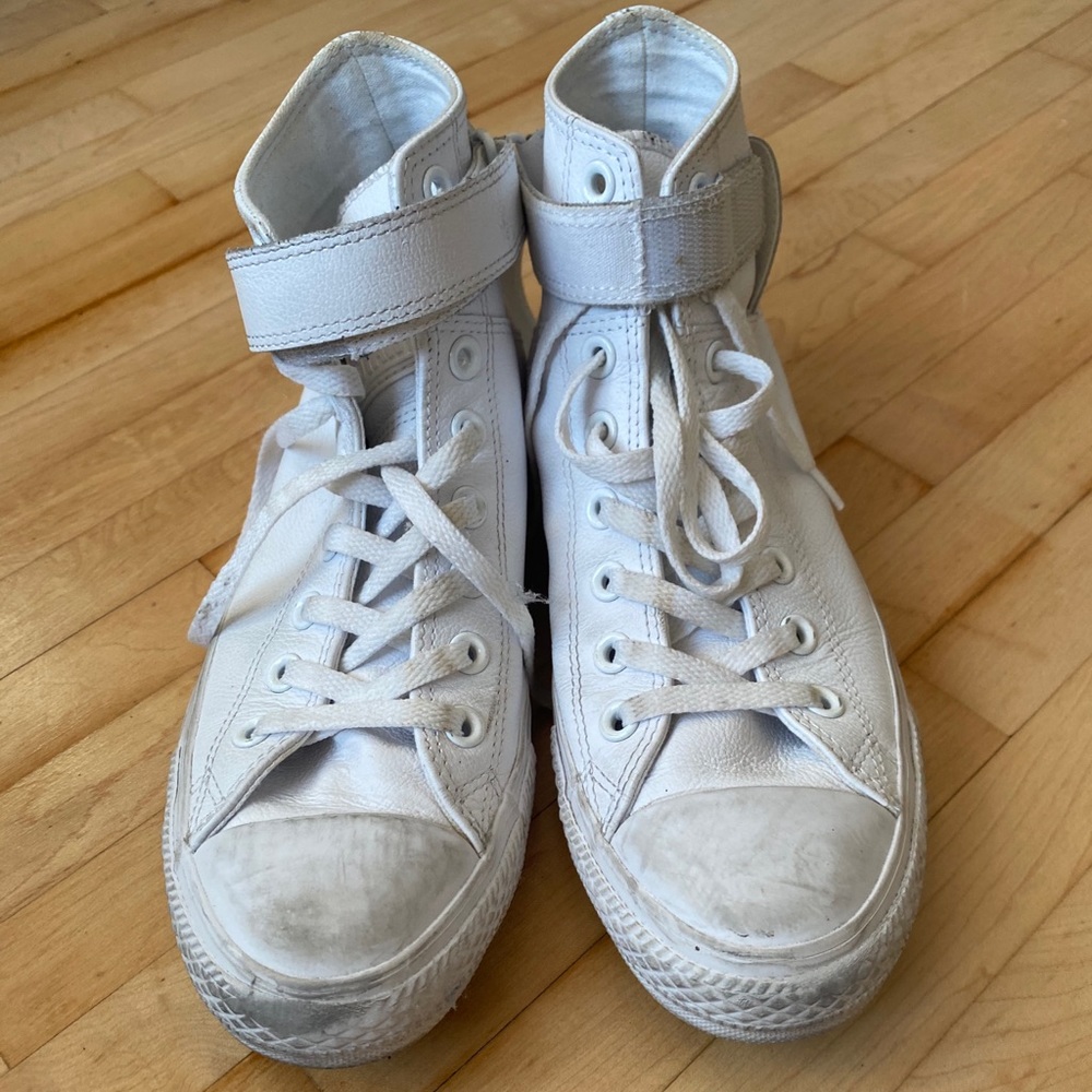 Leather Converse High Tops